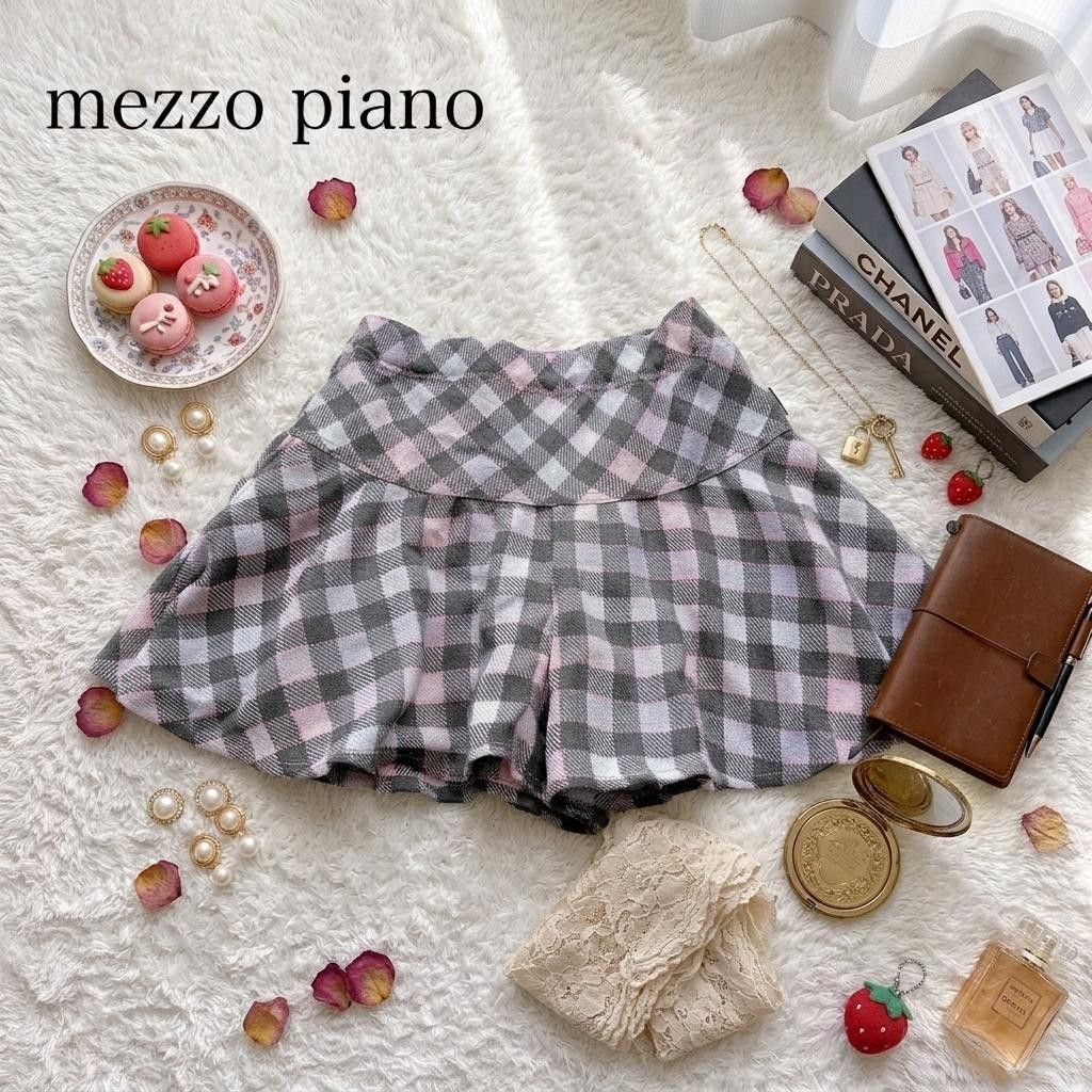 二手良品 mezzo piano 格纹裙裤 女童 裙子 140
