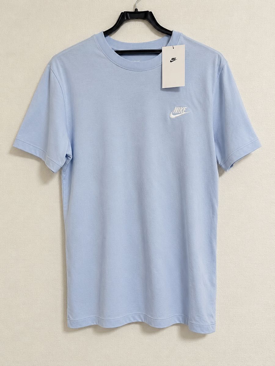 NIKE 耐克 男士 短袖 T恤 浅蓝色 刺绣logo 全新带吊牌