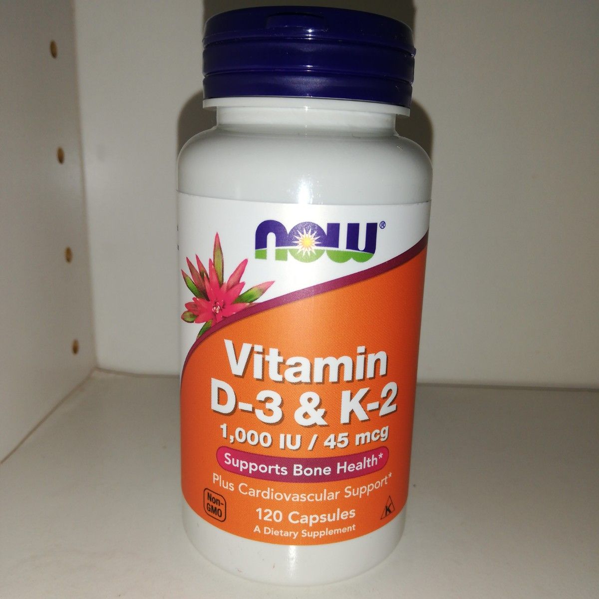 维生素D3 1000IU 维生素K2 45mcg 120粒 NOW Foods 诺奥