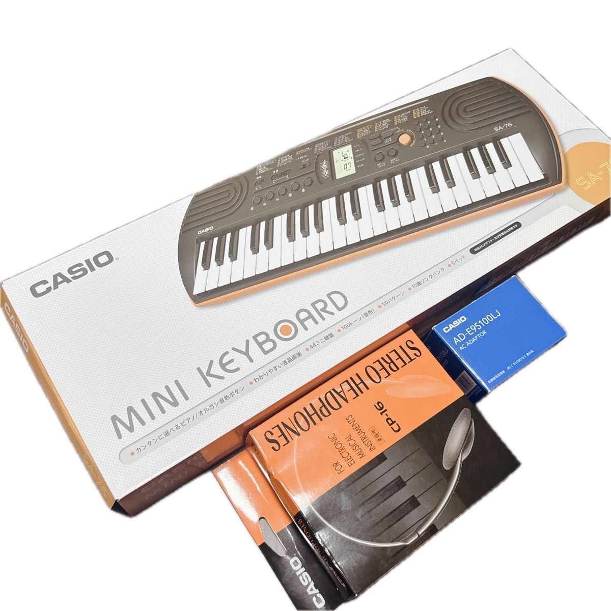 CASIO SA-76迷你键盘44键盘AC适配器带耳机