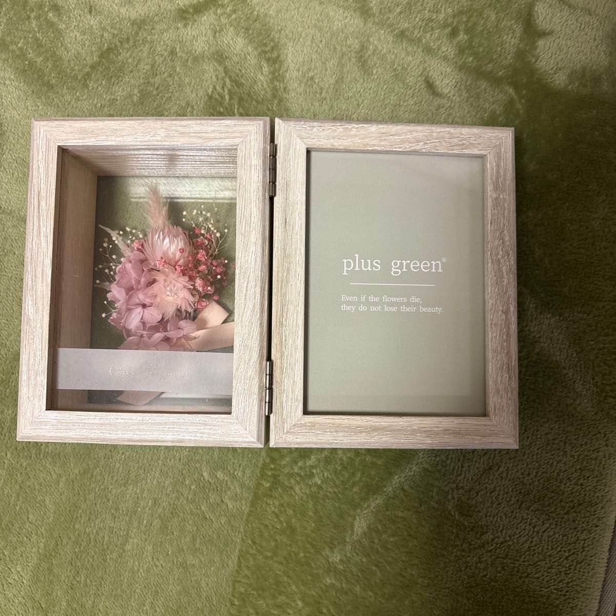 plus green 永生花相框 粉色
