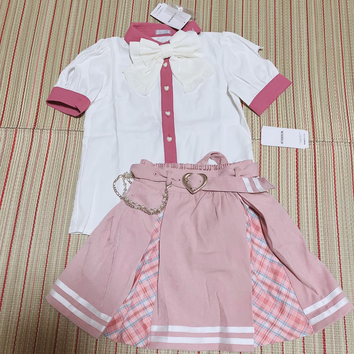 阿克西斯女孩儿童 IDOLY 系列 120 130 全新 百褶裙 制服风格套装