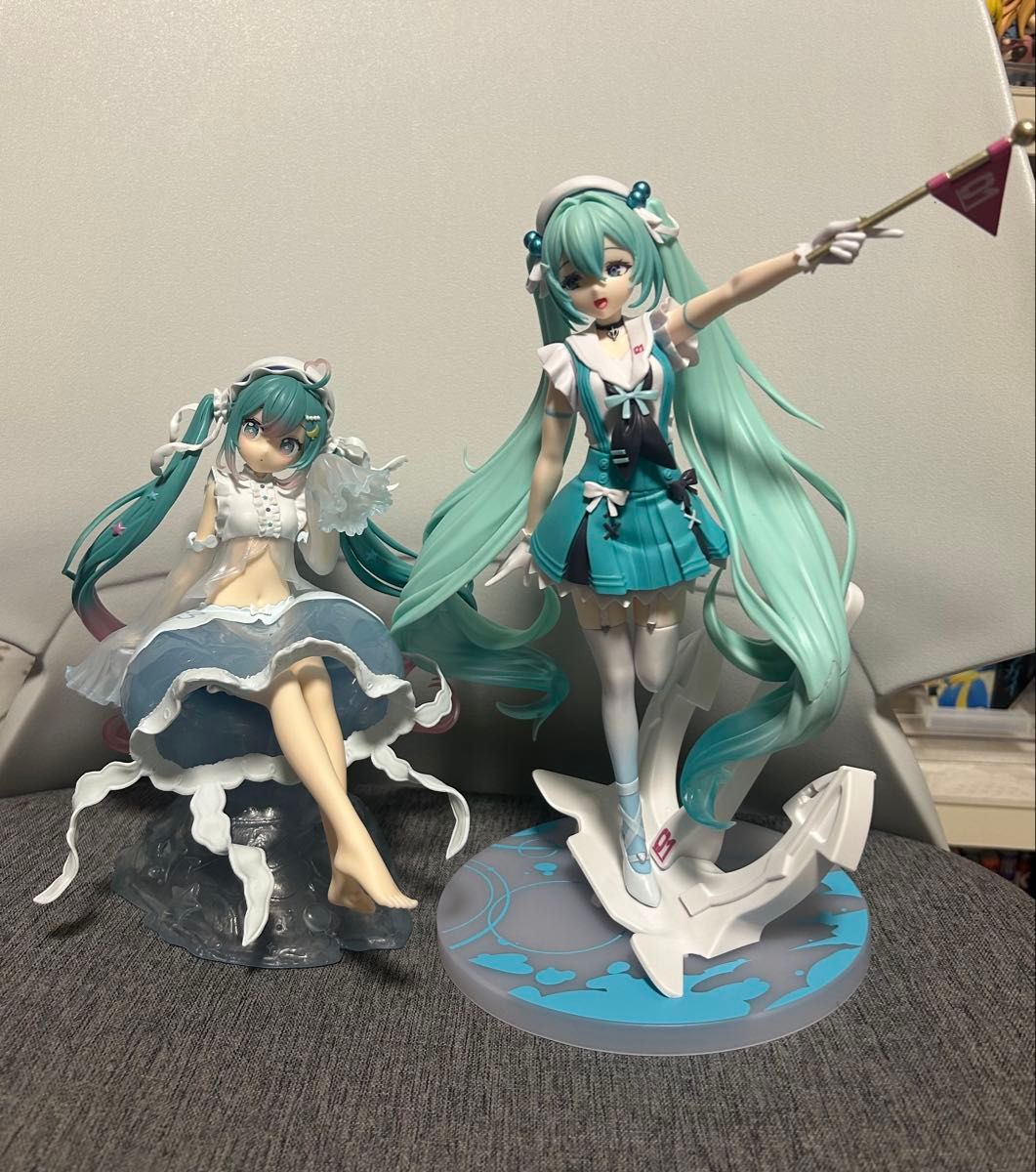 初音未来手办2体套装 海洋风格 水母主题