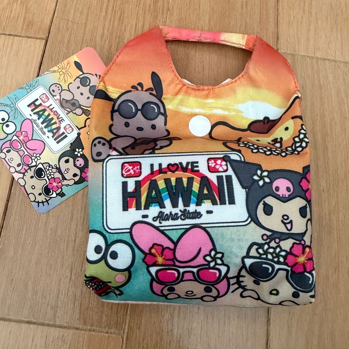新品 三丽鸥 夏威夷限定 环保袋 I LOVE HAWAII 折叠包 全新带吊牌