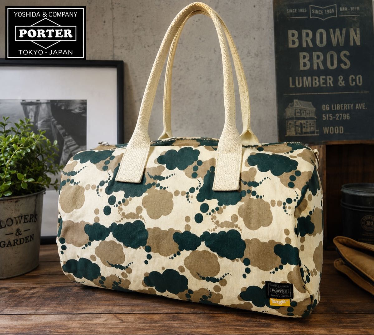 PORTER 吉田包袋 波士顿包 迷彩图案 伪装　PORTER×TOUGH 限定联名　日本制造　帆布