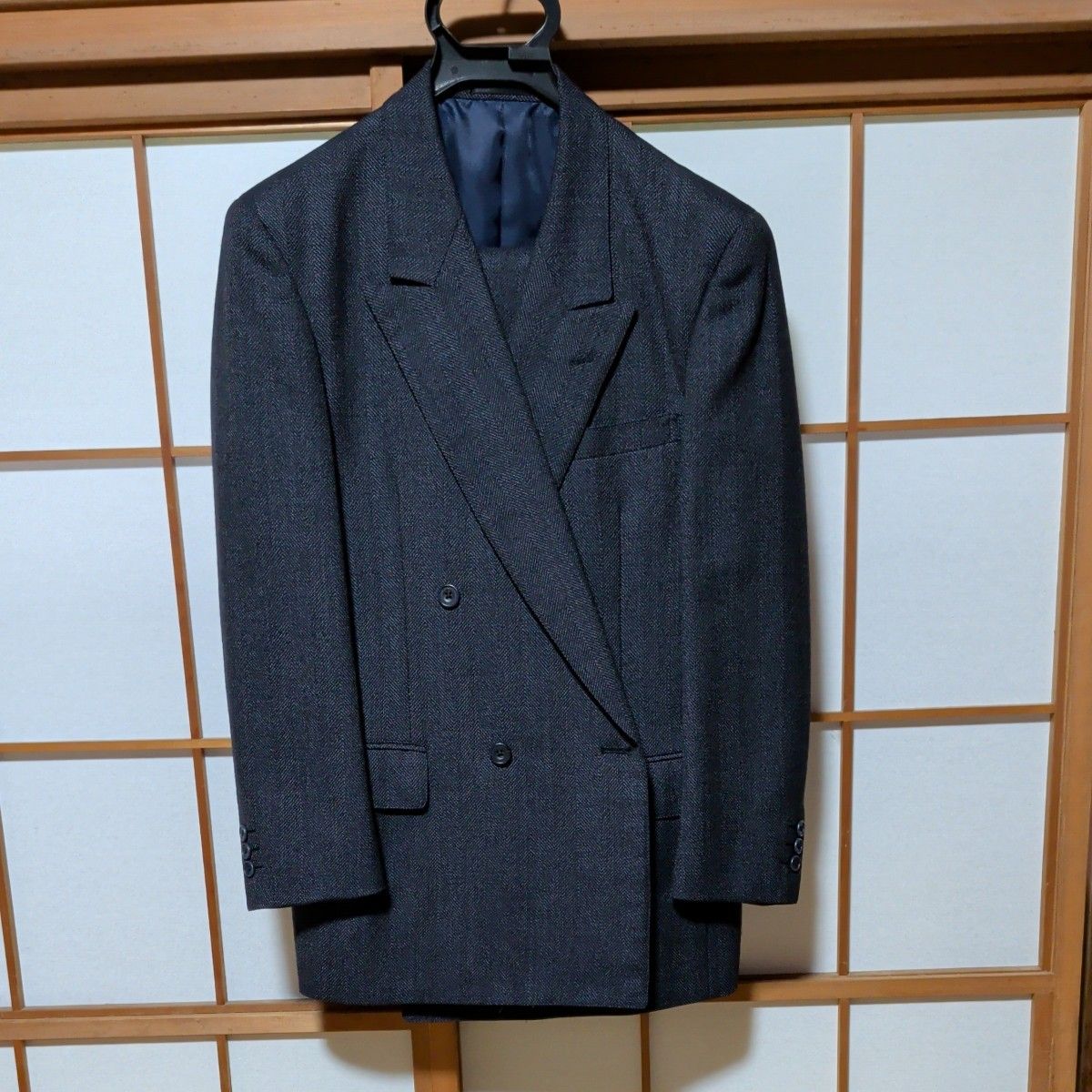 男士双排扣西装 深灰色 商务正装夹克