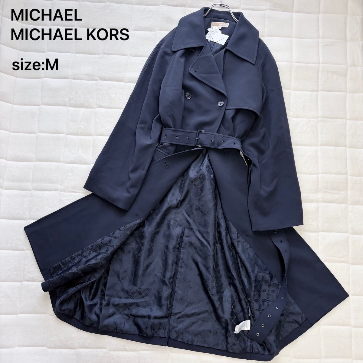 【带吊牌未使用】MICHAEL MICHAEL KORS 迈克高仕 风衣 含腰带 藏青色 M