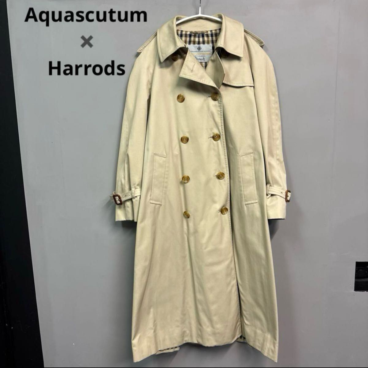 稀有 Harrods Aquascutum 风衣 米色 Aqua5