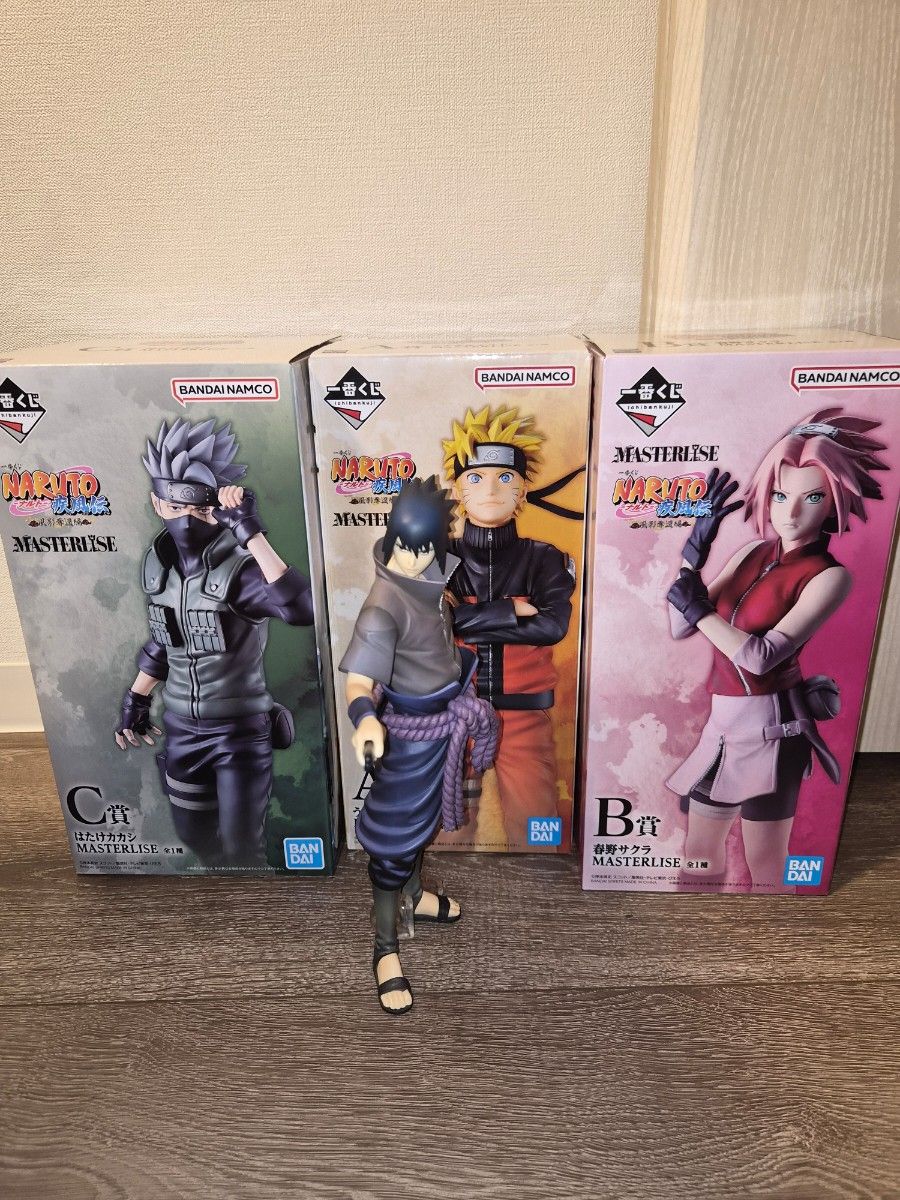 一番抽奖 NARUTO 风影夺还篇 A赏 漩涡鸣人 B赏 春野樱 C赏 旗木卡卡西 MASTERLISE 宇智波佐助4件套
