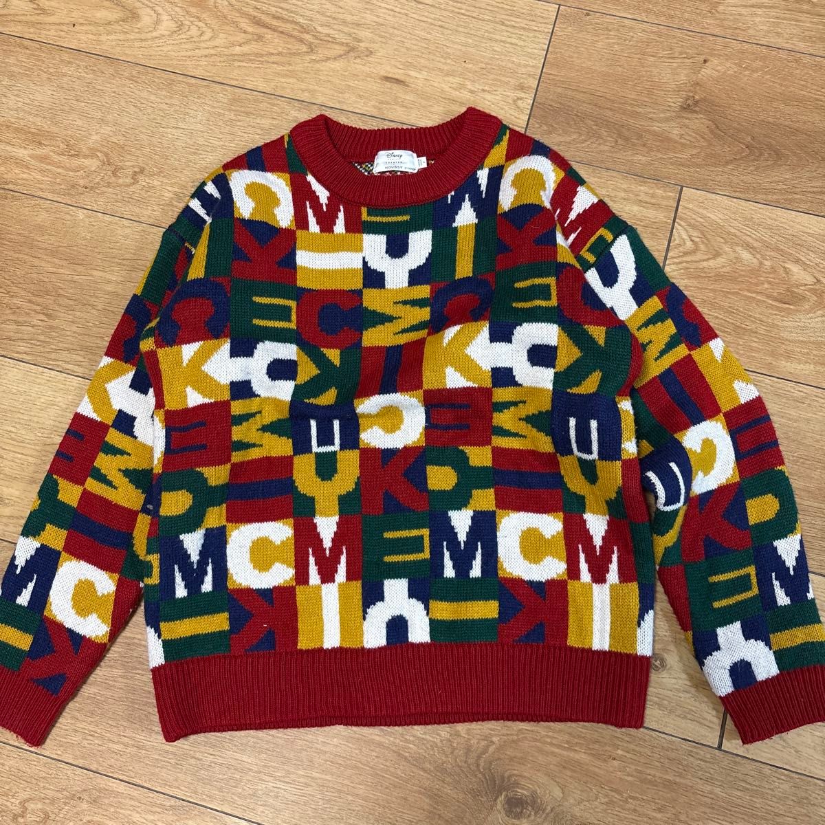 迪士尼 MOUSSY 联名款 MCM风格满印针织毛衣 多彩色